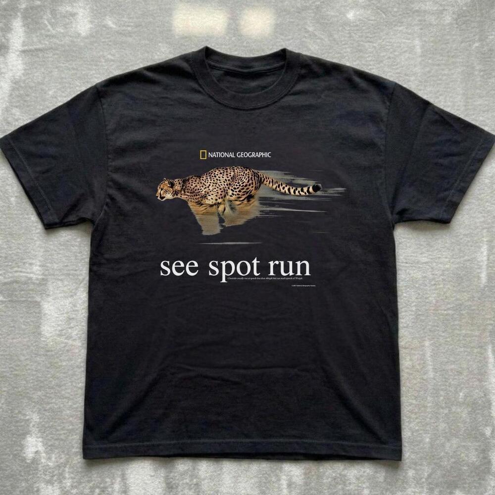 National Geographic Black Cheetah Tee